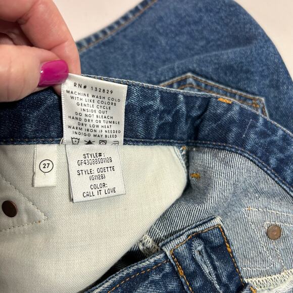 GRLFRND Denim Jean Mini Skirt GF43088501128 Odette G1128 Call It Love Blue Sz 27 - Picture 9 of 14